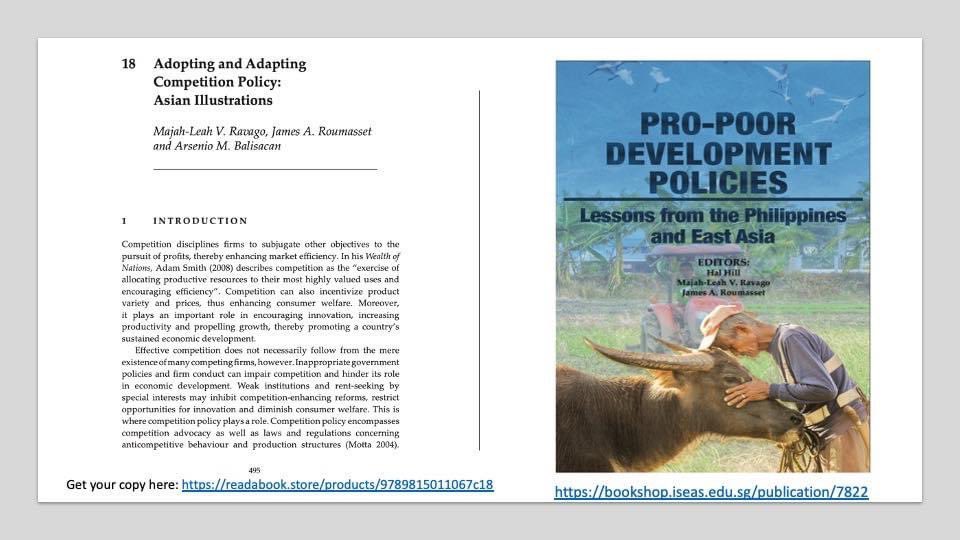 majahvr's tweet photo. We are pleased to share with you that ecopy of our paper is now available at https://t.co/ahg3kuI2dD

Majah-Leah Ravago, James Roumasset, and Arsenio M. Balisacan, 2022. “Adopting and Adapting Competition Policy: Asian Illustrations.”
@ambalisacan 
#CompetitionMatters https://t.co/jnrmmJsVq7