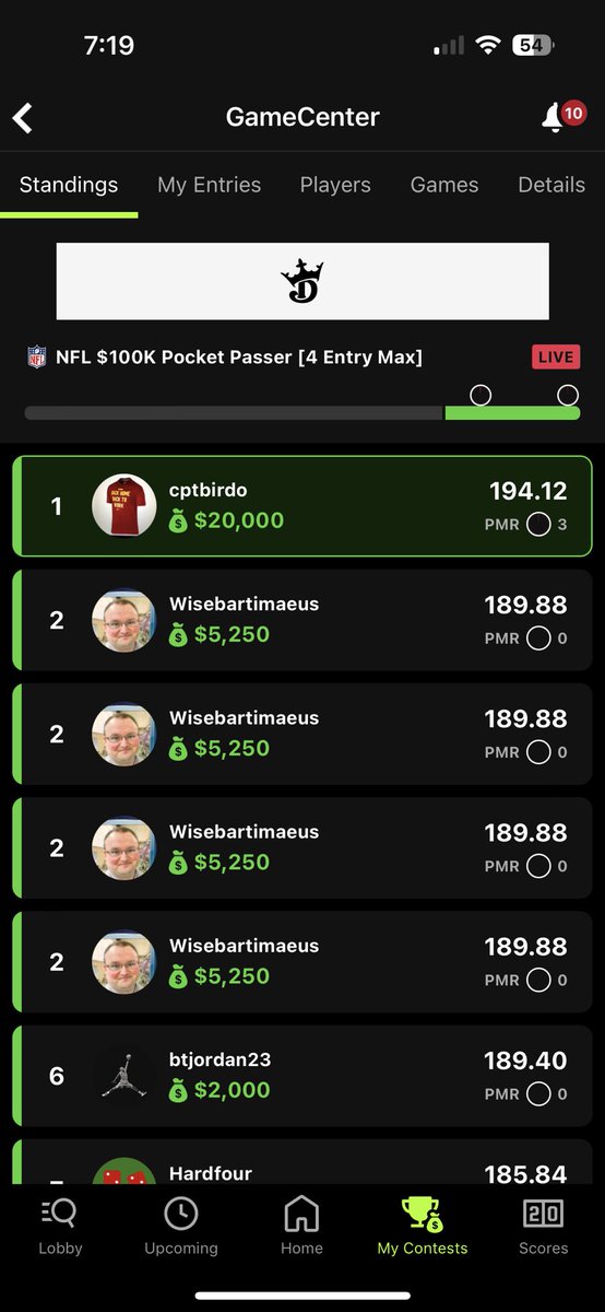 cptbird's tweet photo. Projections on point with some k Williams leverage. Thanks guys for the content as always  @adamlevitan @EstablishTheRun https://t.co/2u6IoyVdzj