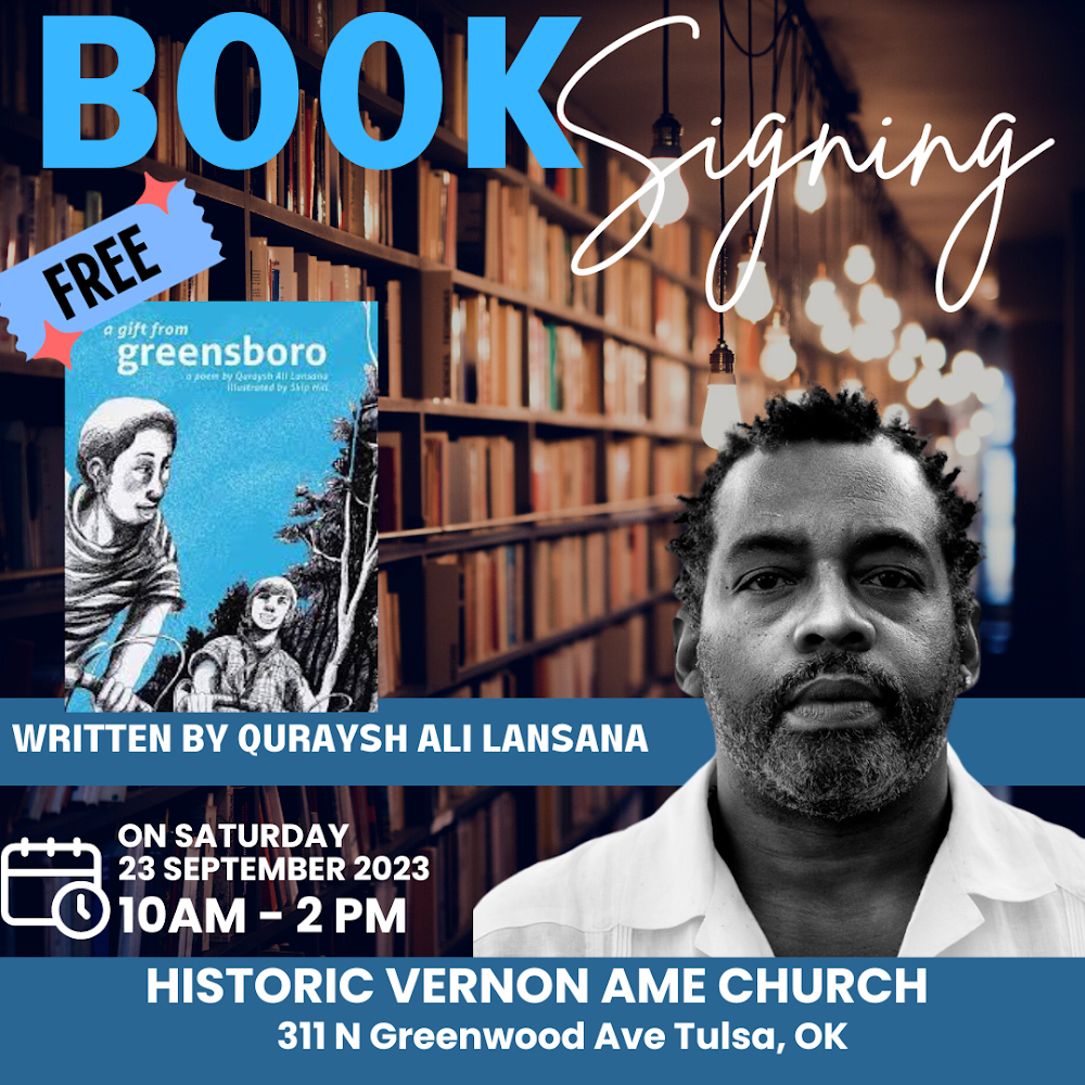 trctycollective's tweet photo. We're thrilled to invite you to a FREE book signing event featuring the talented author, Quraysh Ali Lansana, at the Historic Vernon AME Church. Don't miss this unique opportunity for your children to receive a free book and have it personally signed by the author! https://t.co/BULa8whtXt