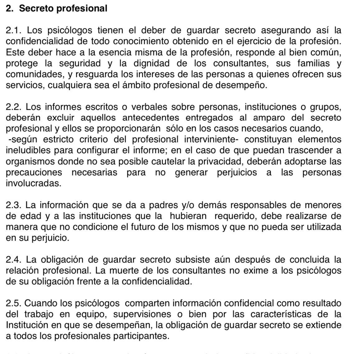 Este tuit me hizo acordar a lo IMPORTANTE que es tener en cuenta el código de Ética en el ejercicio profesional de la psicología.