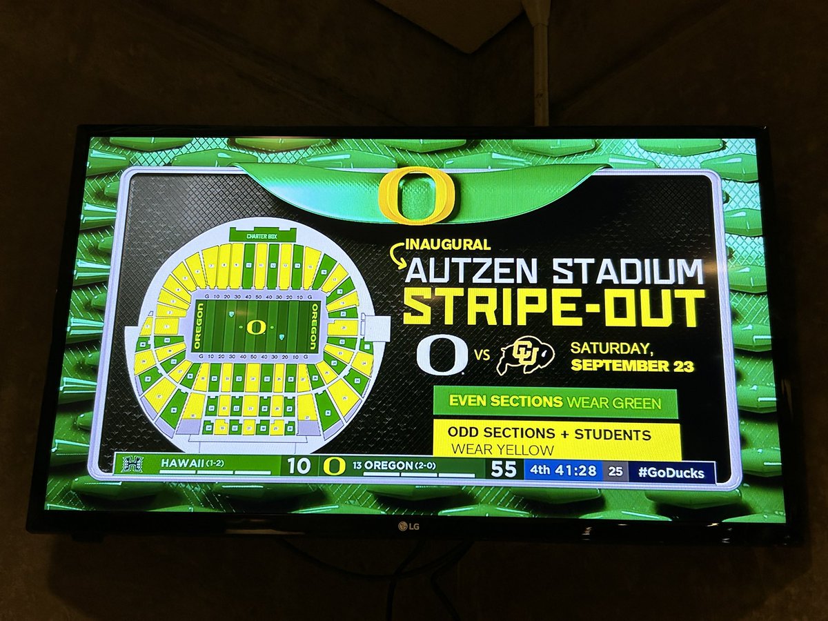 Color scheme for Colorado will be interesting. #GoDucks #StripeOut