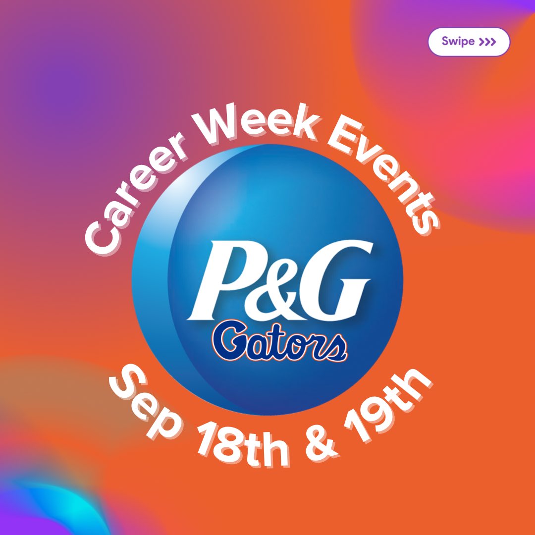 PGgators's tweet photo. We'll be at more than just Career Showcase this week! Here’s a snap shot of some of our events September 18th &amp; 19th. We’ll be having events all week long. Check out our IG for additional event details throughout the week.

#pgemployee #pggators https://t.co/ywUUmZa0Ka
