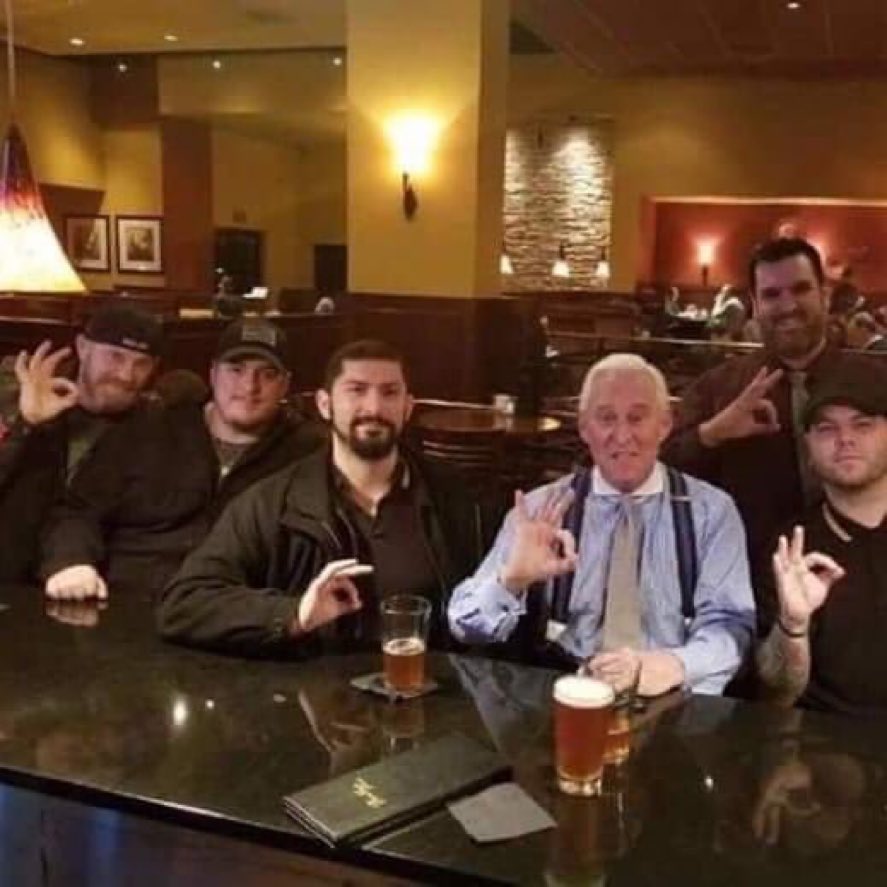 KJamake's tweet photo. @RonFilipkowski White nationalist Nazis flashing their white supremacy signs.
White Nationalist KKK Party.
#AmeriKKKaFirst #ChristoFascists #RightWingNazis #FascistNaziGOP #RepubliKKKansAreTheProblem https://t.co/P2o0o7n3kM