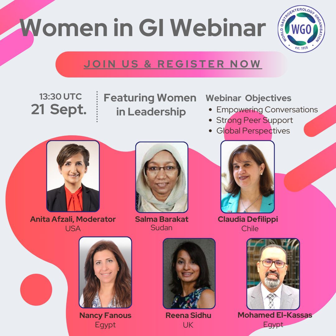 Anita Afzali MD, MPH, MHCM, FACG, AGAF (@ibd_afzali) on Twitter photo Don't miss Part 3 of <a href="/WorldGastroOrg/">World Gastroenterology Organisation (WGO)</a>’s #WomenInGI webinar series moderated by me from🇺🇸!
Featuring
🇸🇩Salma Barakat
🇨🇱Claudia Defilippi
🇪🇬Nancy Fanous
🇬🇧Reena Sidhu
🇪🇬Mohamed El-Kassas (#Mallie)
Details
📅Thurs Sept 21 2023
🕰️9:30am ET/13:30 UTC
🔗bit.ly/WiGWorldGastro… Don't miss Part 3 of <a href="/WorldGastroOrg/">World Gastroenterology Organisation (WGO)</a>’s #WomenInGI webinar series moderated by me from🇺🇸!
Featuring
🇸🇩Salma Barakat
🇨🇱Claudia Defilippi
🇪🇬Nancy Fanous
🇬🇧Reena Sidhu
🇪🇬Mohamed El-Kassas (#Mallie)
Details
📅Thurs Sept 21 2023
🕰️9:30am ET/13:30 UTC
🔗bit.ly/WiGWorldGastro…