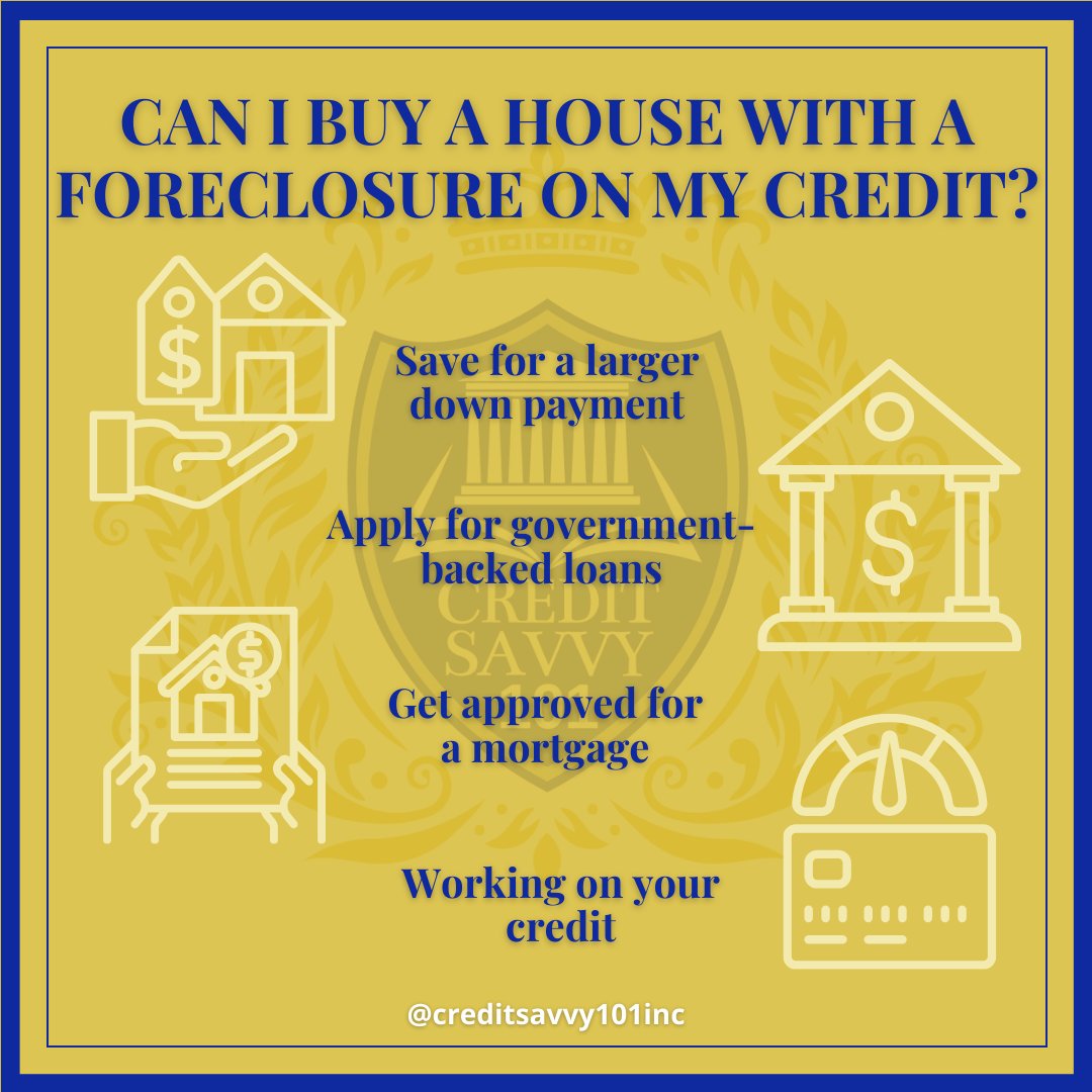 CreditSavvy101's tweet photo. 💡 CAN I BUY A HOUSE WITH A FORECLOSURE ON MY CREDIT? 💡

For more information,
Visit https://t.co/YZOOk0r4c1 or
📱 Contact us at +1 415-779-3271

#creditsavvy101inc #raiseyourcreditscore #whatiscreditrepair #goodcredit  #creditscore #creditrestoration #creditrepairservices https://t.co/e5wZ7iUgjB