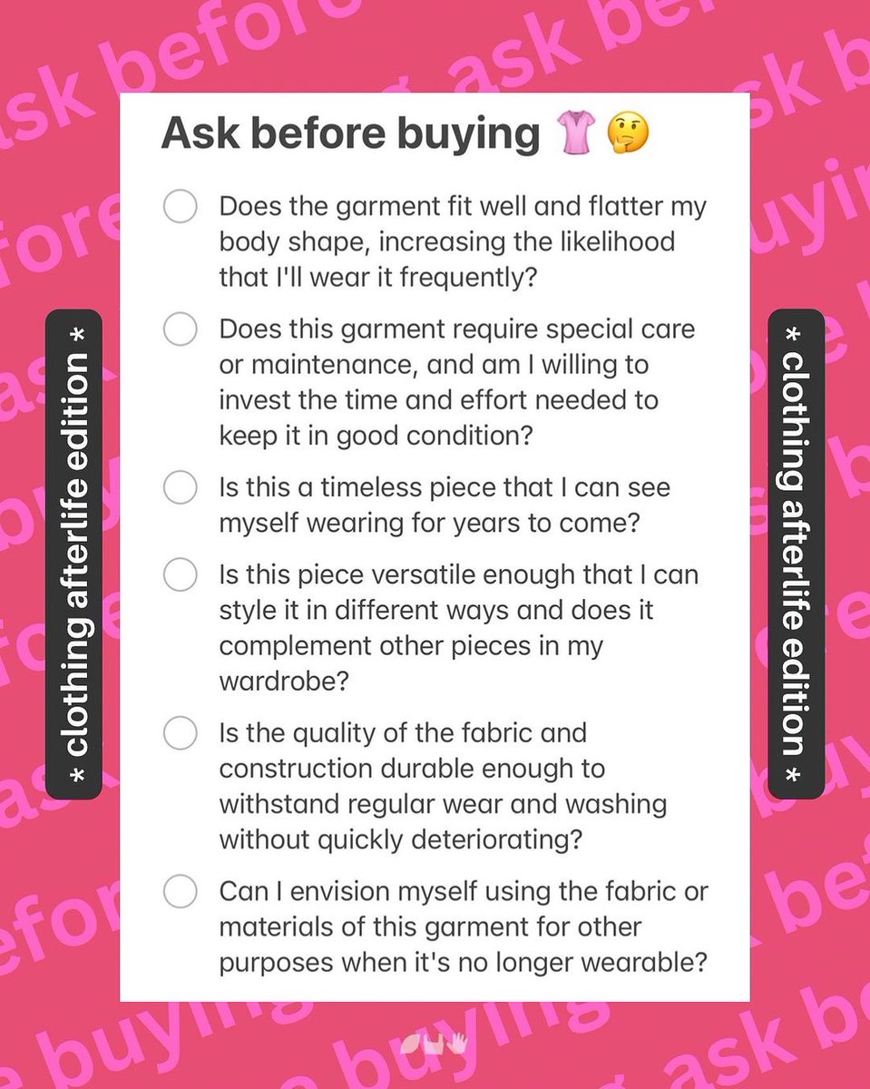 The extended version of the 'what to ask before buying' list ✅🛒 #buyresponsibly #consciousconsumerism #askbeforeyoubuy #cosncientiousfashionista #wardrobetruths #fashinfidelity #sustainablefashion
