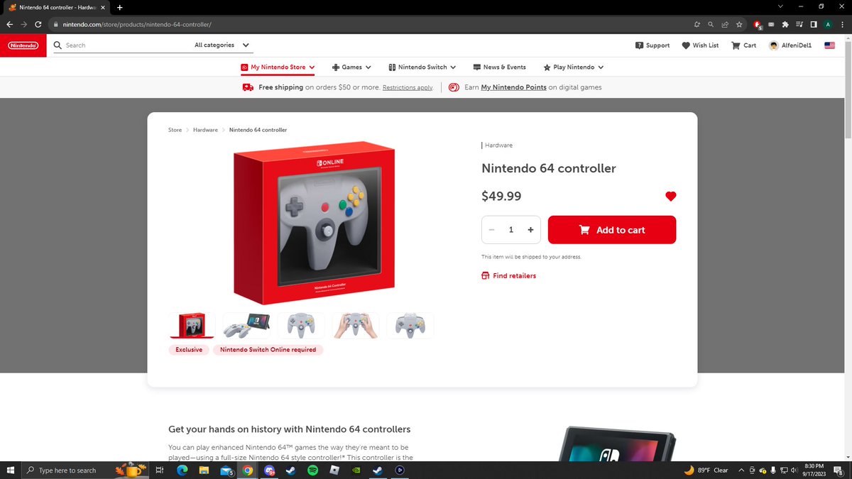 AlfeniDel1's tweet image. For those missing the N64 Controller for switch! Its up! @NinWire  #NintendoSwitch #Nintendo64 #N64Controller