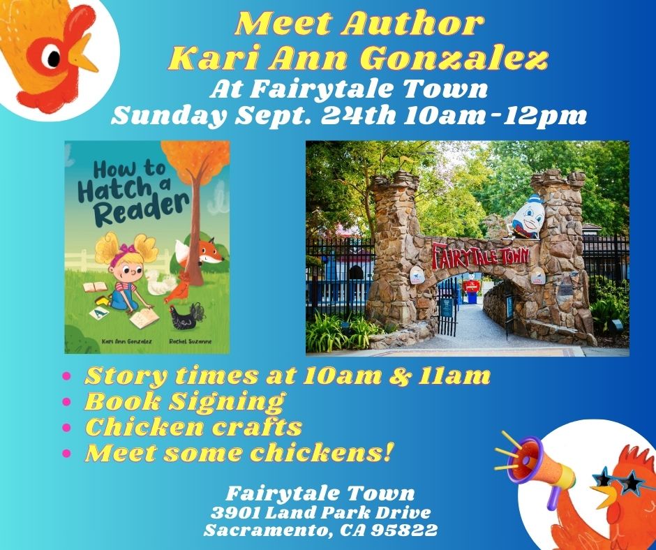 KariAnnGonzale1's tweet photo. I hope to see you at Fairytale Town on Sunday, Sept 24th, 10am-12pm for a special reading of my #PB HOW TO HATCH A READER and meet some fantastic feathered friends! 

@gnomeroadpub @pbspree
#parents #FairytaleTown #crafts #books #authortwitter #writingcommunity #amreading https://t.co/0nzSgTGjLO