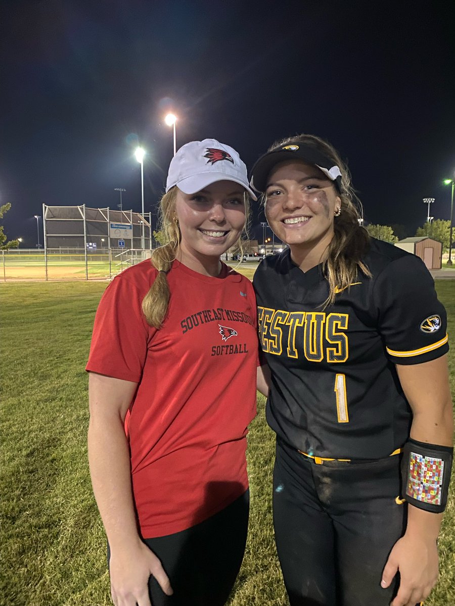 Was a great weekend in Cape with my teammates. Not the best results but we competed every game. Thank you for the support from <a href="/ARickermann/">Abby Rickermann</a> Always giving back to our program!!! <a href="/SEMOsoftball/">SEMO Softball</a> ❤️🖤💛You’re the BEST!!!!