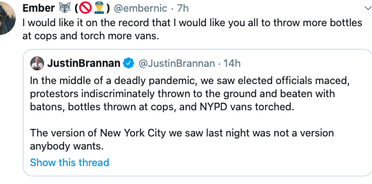 CatSaavy's tweet photo. @Nflynn72 @JustinBrannan @SamSpadeGumshoe @XaverianHS @agounardes @queenoftheclick @victimsrightsNY @emantk7 @NYCPDDEA @NYCPBA @RezaC1 In an ideal world, #JustinBrannan would have completely distance himself from this hideous #CopHating #DomesticTerrorist . https://t.co/rwGu7ZjHCR