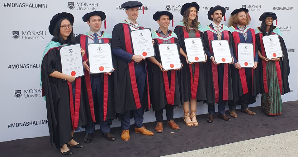 Congratulations to our new Chemistry PhD Graduates;
Winnie Cao, Nicholas Kyratzis, Sam Walker, Nimrod Eren, Tess Hutchinson, Joshua King, Lorenzo Carli and Sarmi Munuganti
We wish you well in your future careers.
#MONASHALUMNI