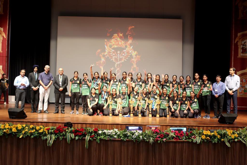 aiims_jodhpur's tweet photo. Glimpses of 11th Foundation Day Celebrations &amp; award ceremony for sports festival ‘TEJAS’ &amp; ‘Chandrayaan Mahotsav’ in Auditorium on 17 September 2023. Institute also witnessed gathering of MBBS 2012. &amp; 2013 batches for 1st Alumni Meet. @MoHFW_INDIA https://t.co/nBWLnNEqRf