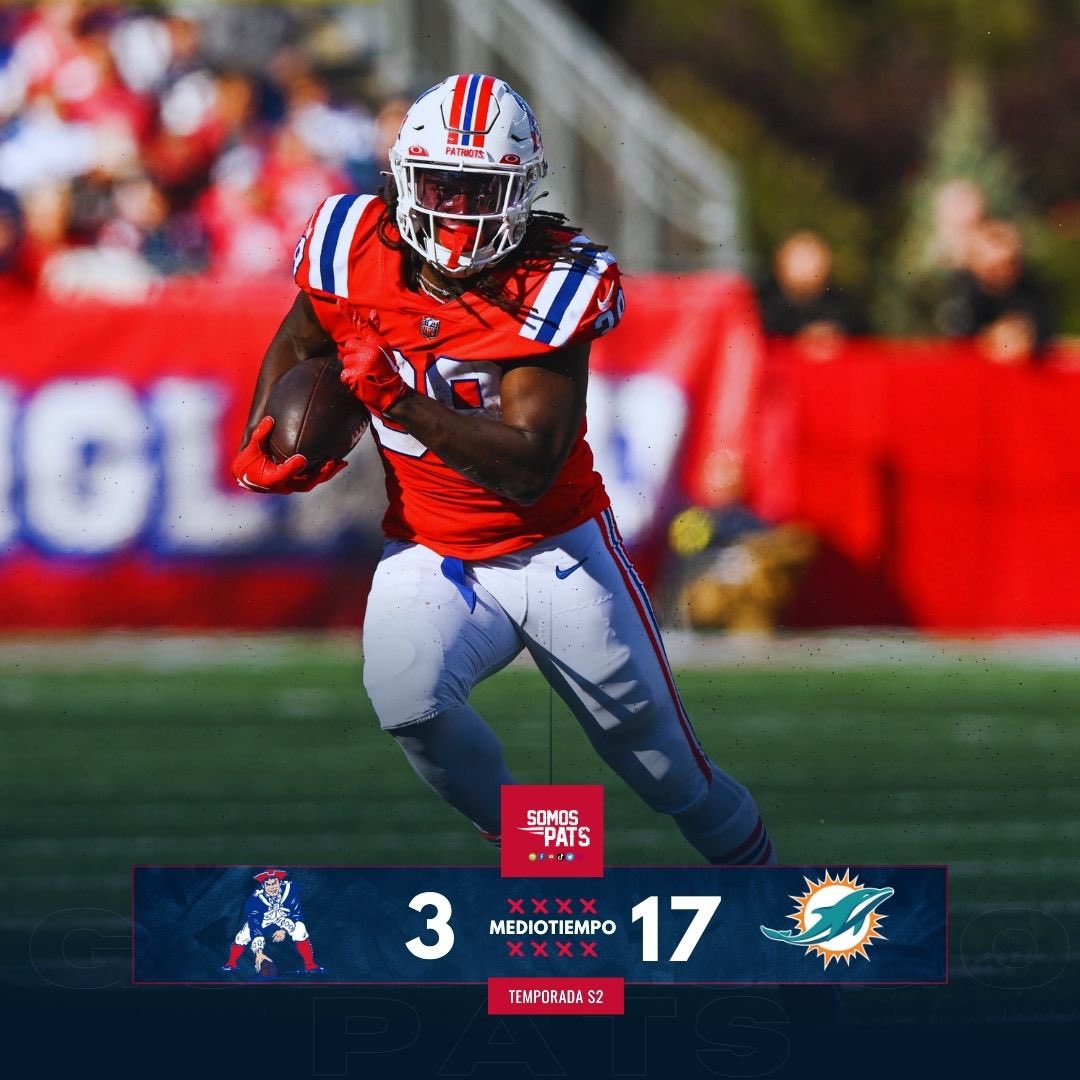 Somospats_'s tweet image. 🏈 Mediotiempo🏈
Los pats se van abajo en el descanso, múltiples castigos y un fumble han sido el principal problema para mover el balón, la defensiva no ha podido detener el ataque de Miami 

#ForeverNe #NEvsMIA #NFLWeek2 #SNF