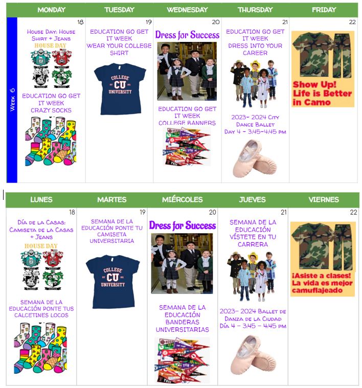 We are celebrating Education: Go Get It Week at HBGPLA! Don't forget to wear college gear this week!

¡Estamos celebrando la Semana de la Educación en HBGPLA! ¡No olvides usar ropa universitaria esta semana!
