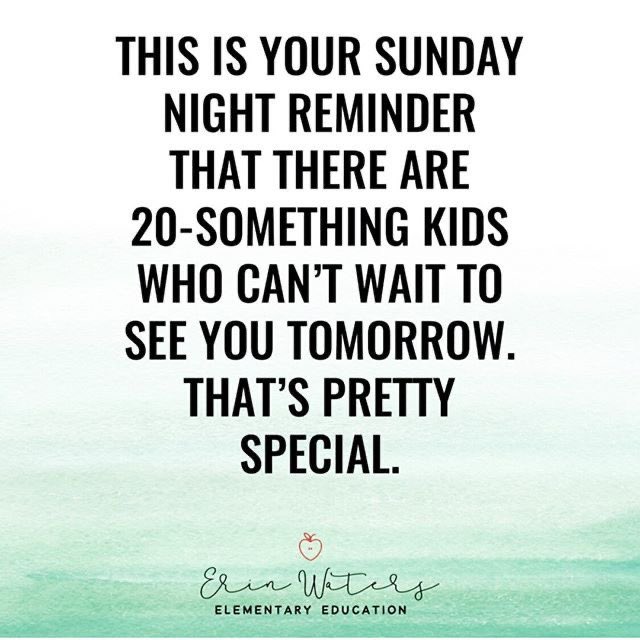 “Sunday Scaries” can sometimes get me anxious. I try to remember though while I might be a bit anxious about Monday there is probably a student in my class that can’t wait for Marvelous Monday. And that makes it a little bit better. 
#theyaremywhy #icandohardthings