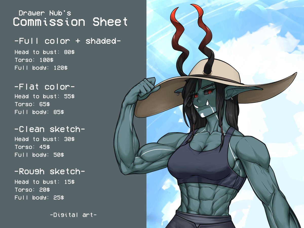 DrawerNub's tweet photo. ""This sheets will be back temporary""
Commission Sheet (Digital art) 
Contact thru discord is recommended 
dm if you're interested 
DrawerNub#2326 / drawernub

#commissionsopen #commissionart #commissions #digitalart https://t.co/QQHOspMUzP