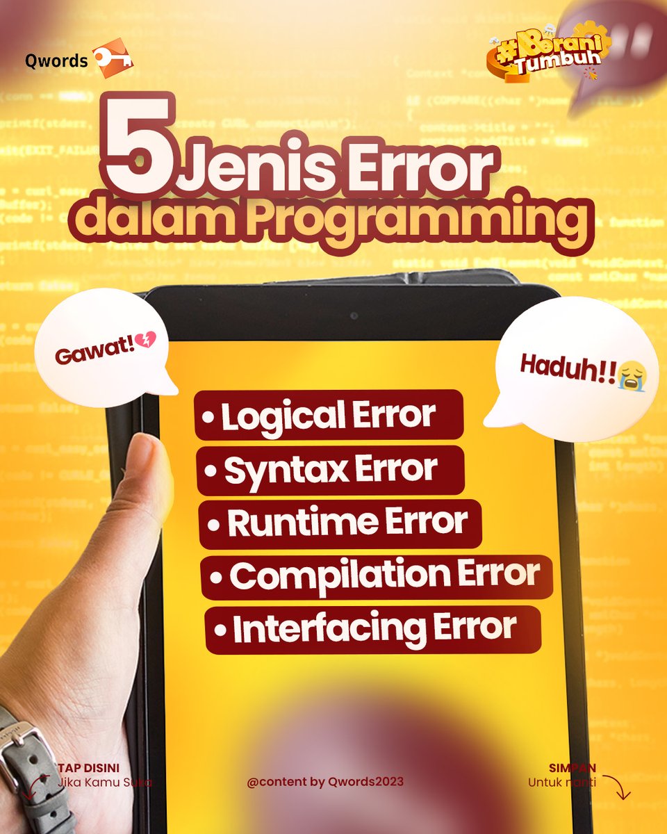 Qwordsdotcom's tweet photo. Emang jadi programmer tuh ada aja naik turunnya, apalagi kalau udah ketemu "error".   Hadeh banget pokoknya😭 

#Qwordsdotcom #Qwords #Hosting #Website #Domain #Server #VPS #DedicatedServer #DataCenter #DataServer #CodingWebsite #Programmer #WebsiteLemot #ErrorCoding #RuntimeDown https://t.co/olbyTLDjP1