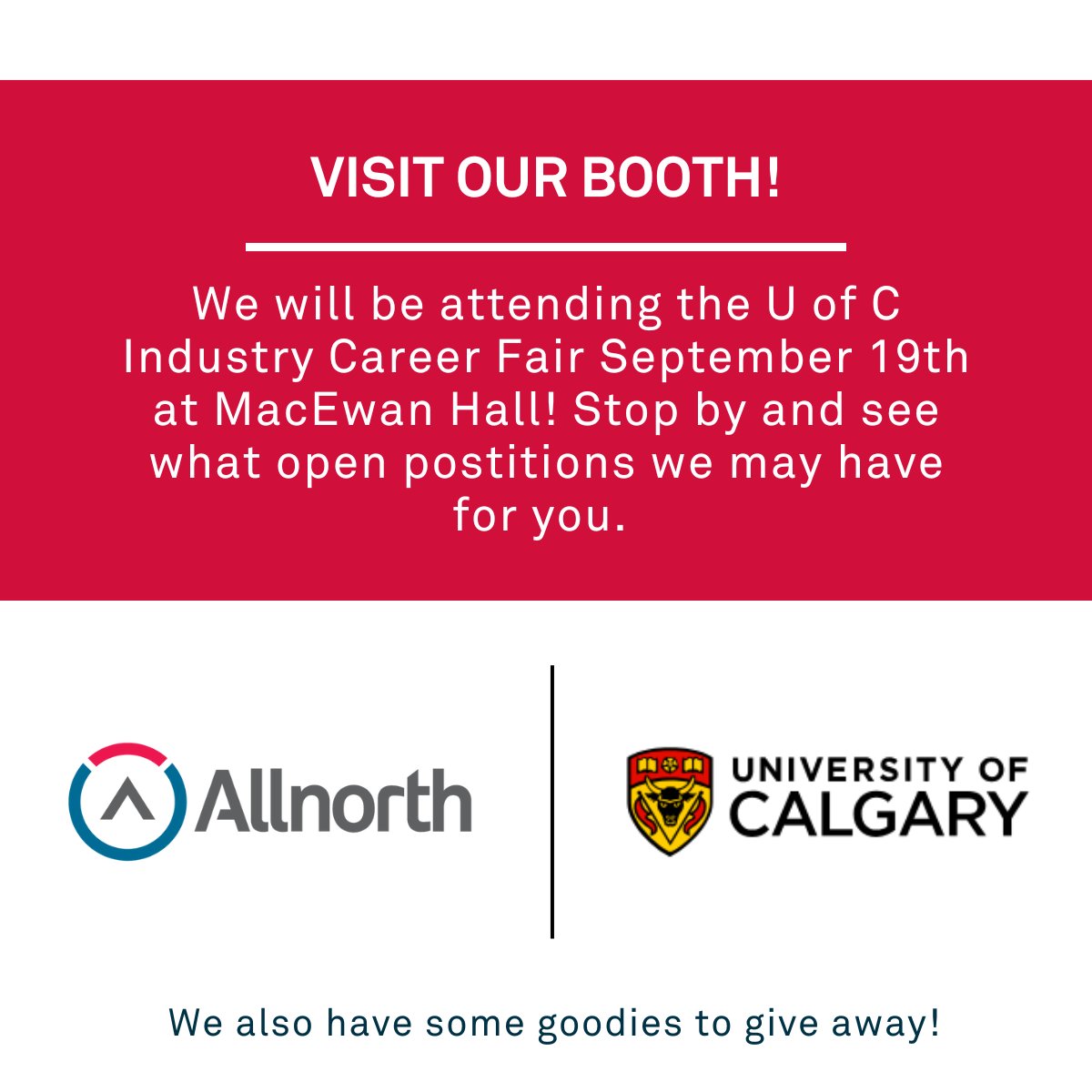 Allnorth's tweet photo. We are excited to attend this year's industry fair at the U of C and meet some talented students. We are currently accepting resumes for 2024 co-op positions, so be sure to drop by our booth if you're interested. We hope to see you there!

#TeamAllnorth #CareerFair #2024Co-op https://t.co/iDBHF1ceSX