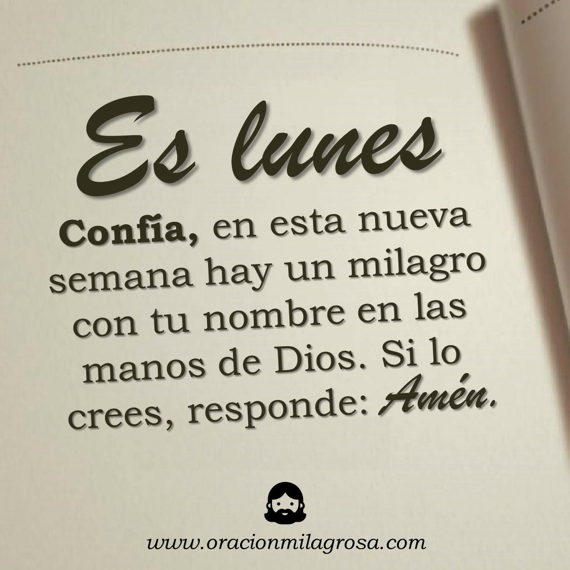 Por una semana de bienestar y milagros: Amén.