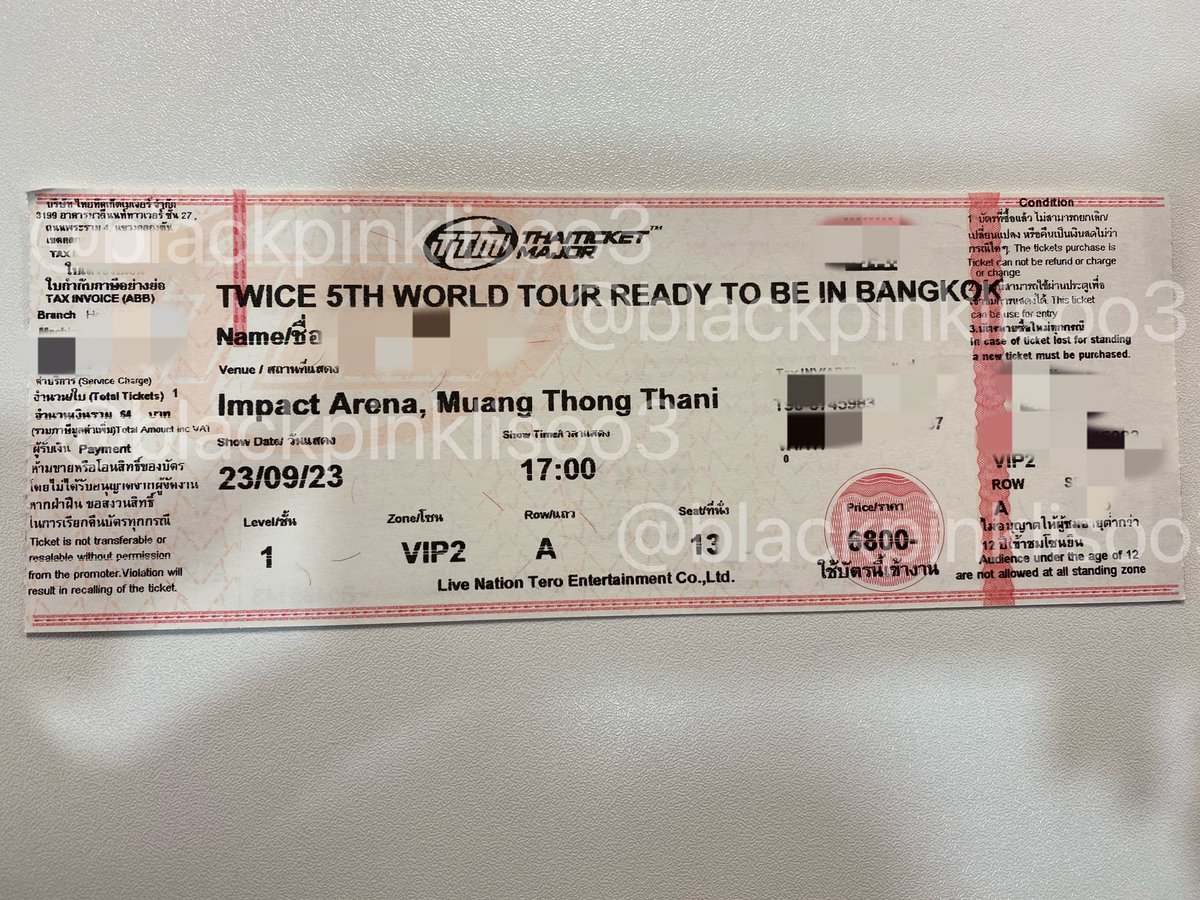 blackpinklisoo3's tweet photo. 🔥WTS
: Twice  #RTBinBangkok 

ปล่อยบัตร VIP Twice ไม่อัพ มีแค่ค่ากด ค่ะสนใจทักได้เลยเหลือใบสุดท้ายแล้ว

23.9.23
VIP2  Q13xx =1 

Can meet Up

#READYTOBE_IN_BANGKOK 
#TWICE #트와이스 #READYTOBE #TWICE_5TH_WORLD_TOUR
#TWICE_5TH_WORLD_TOUR_BANGKOK  #ทไว้2023 https://t.co/y78Fn8IXze
