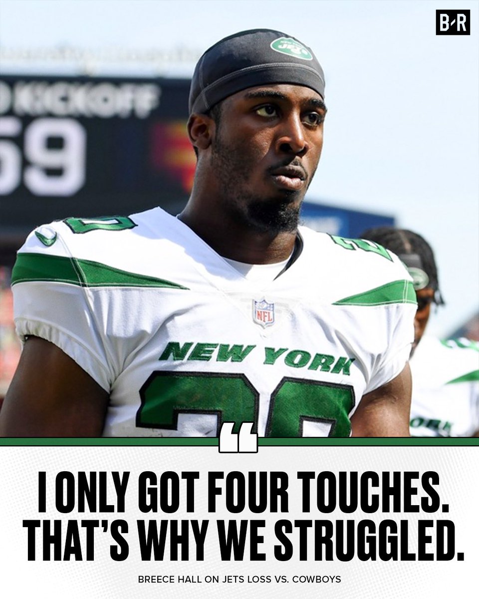 BleacherReport's tweet photo. Breece Hall weighed in on the Jets 30-10 loss in Dallas 😬 https://t.co/KdURJYofs5