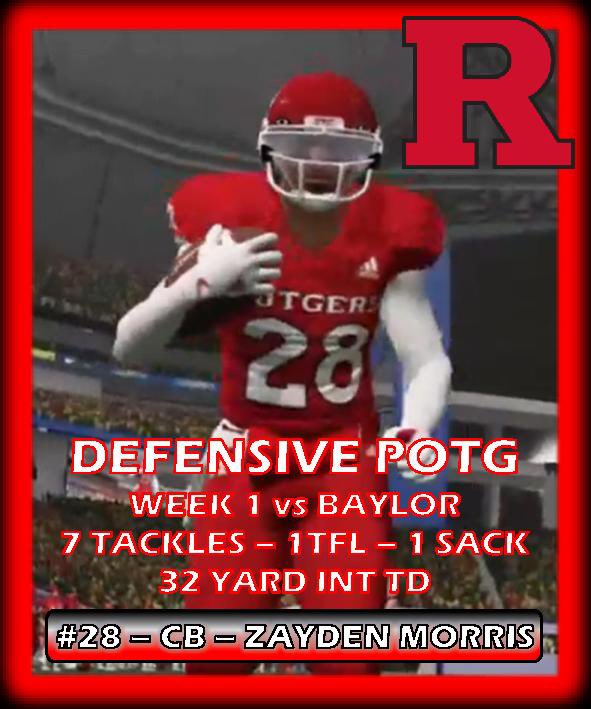 Congrats to Rutgers Week 1 Players of the Game against <a href="/ECFL_Baylor/">ECFL Baylor</a>