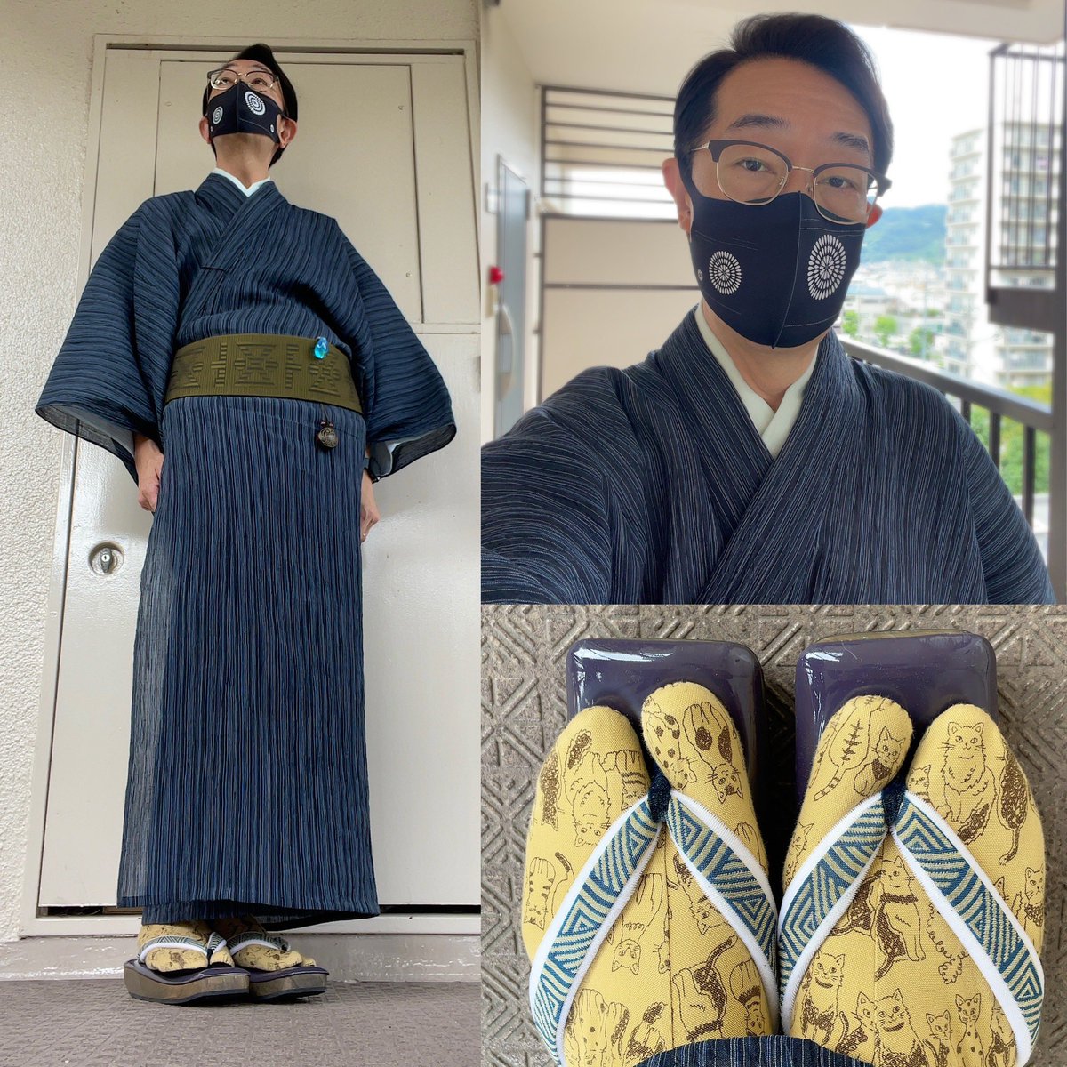 新品 猫 着物 正絹“兎にも角にも猫が好き!”仕付け糸付 小紋 5584 新品 猫 着物 正絹“兎にも角にも猫が好き!”仕付け糸付