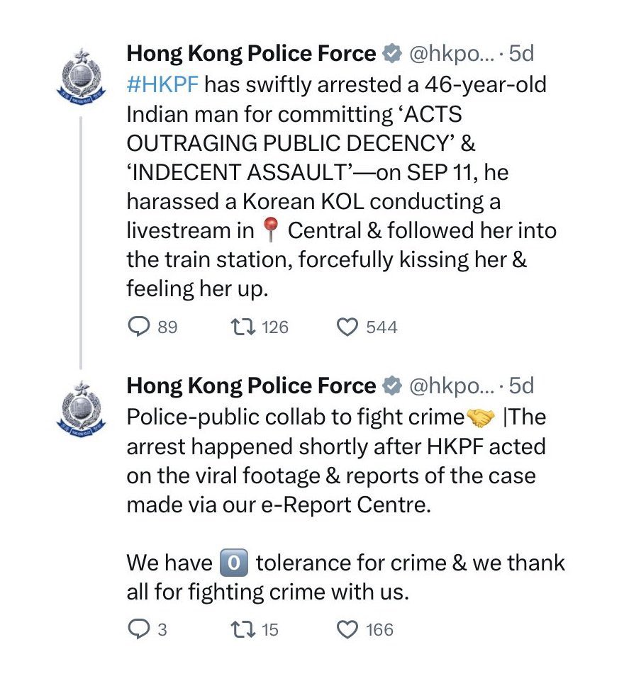 ianmiles's tweet photo. Hong Kong Police showing the world how to deal with migrants who harass women. https://t.co/tM5xBx9fag