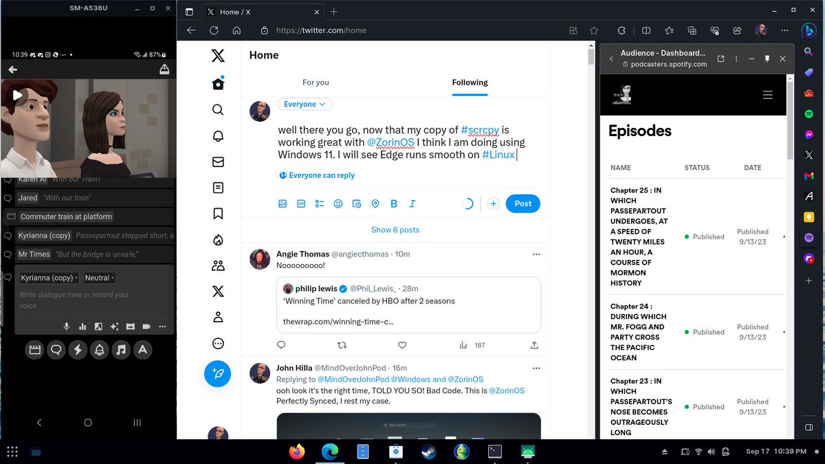 MojaDramaOne's tweet image. well there you go, now that my copy of #scrcpy is working great with @ZorinOS I think I am done using Windows 11. I will say Edge runs smooth on #Linux