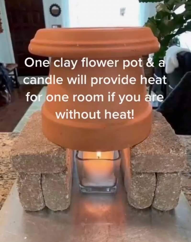 CaliRN619's tweet image. A quick and easy heat source if something were to *ahem* "happen" to your ability to heat your house this winter.