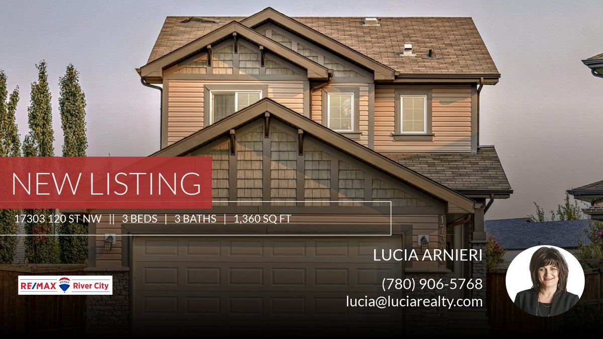 NEW LISTING ! Here's my new listing on the market. Call me anytime if you're interested in viewing this home or  if you have any questions about selling or purchasing  
 Lucia Arnieri
(780) 906-5768!

LUCIA... homeforsale.at/17303_120_ST_N…