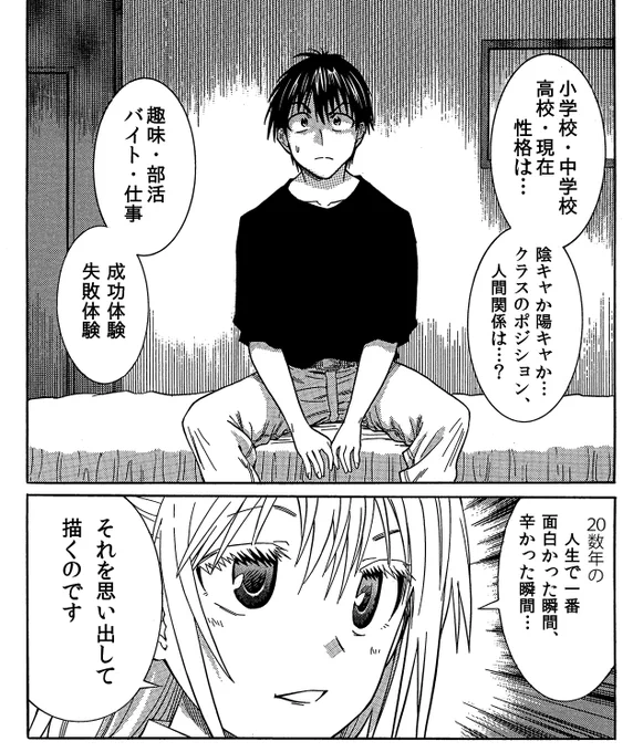 【創作は自分を描く事が基本】(1/4)
実録漫画とファンタジー創作は別と考えてる人が多いですが基本は同じです。
そして実録漫画の方が評価されるのは簡単です。是非試してみましょう 