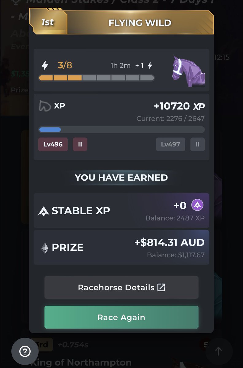 QLDRacingClub's tweet image. C2 Mid Runner Maiden Winner 🥇 

FLYING WILD