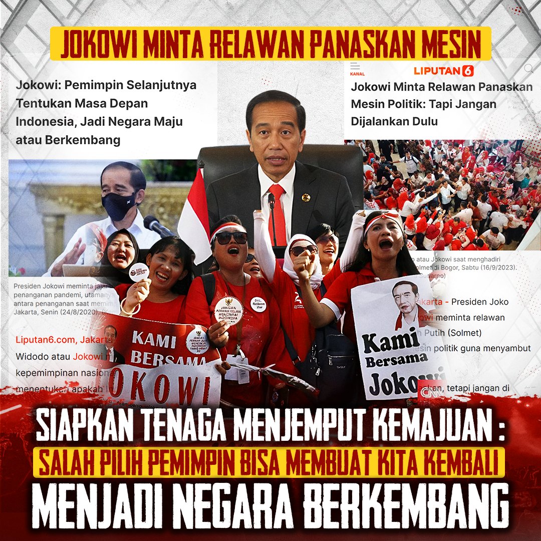 Jokowi Minta Relawan Panaskan Mesin, Kawal Pemilu dari Kelompok Radikalisme dan Intoleran 
rumah produksi Piting Pemimpin Masa Depan Senin Ferrari Amanda iOS 17 F-35 Cancer Apel Pagi Dream High
#tweaja #Trabzonspor #AsianCup2023 #fixed #AsiaCupFinal