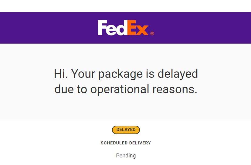 Staraiedes's tweet photo. Welp they say "Operational Delay" but in reality that's just normal operation for @FedEx - Always expect your pkg to be a day or two or a week late. #goups #upstime @UPS https://t.co/Sqb3Yr9VQ8