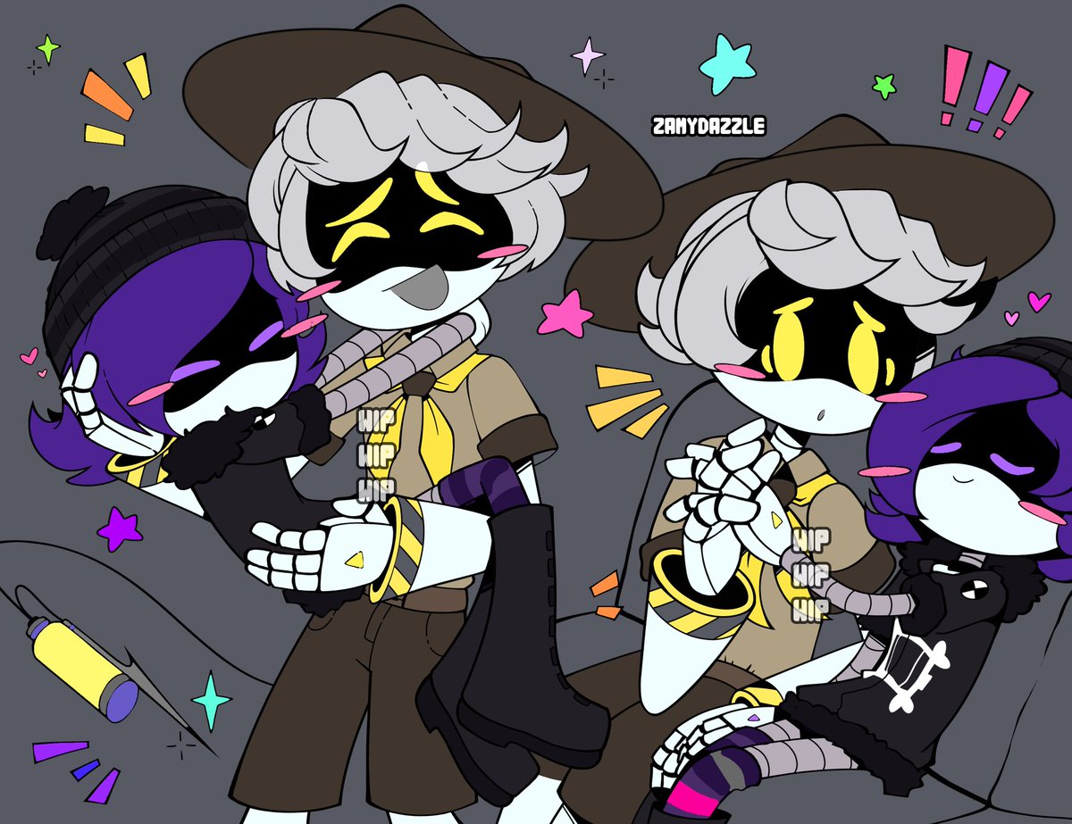 Zamykiiu's tweet image. A wip I am workin on
They remind me of me &amp;amp; my bf
#MurderDrones #Nuxi #Murderdronesfanart #NxUzi