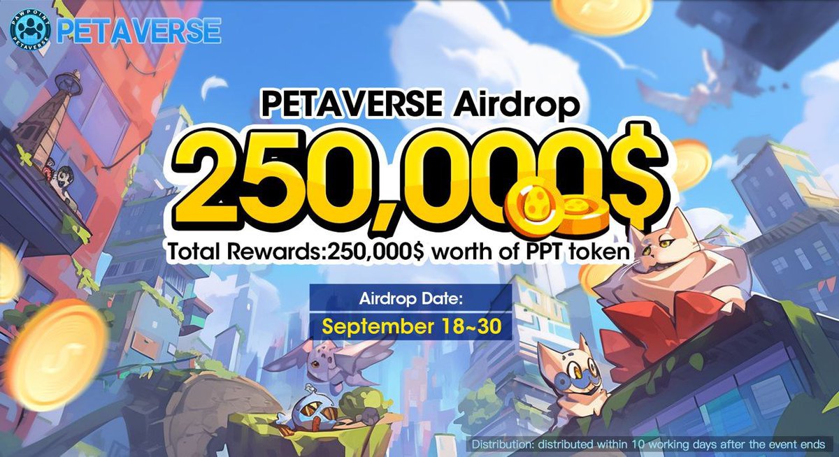 🔥Petaverse Airdrop Round 2 is live    🏆 Total Rewards pool : 250,000$ worth of Petaverse token (250,000$ worth of PPT token / 0.00587$ per PPT )          🎁Joining Reward : 12$ worth of PPT Token,for first 10k  (First come first serve), and 12$ for 10k lucky winner…