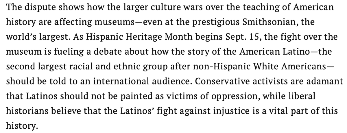 LatinoHeros's tweet photo. #LatinoHistory

There's a fight over how to tell Latino history at the new museum. Conservative Latinos, who don't want tall tales of oppression to be featured, want the whole museum to be defunded and cancelled.

https://t.co/xPNYb5SYQT https://t.co/G2VVuc37n3