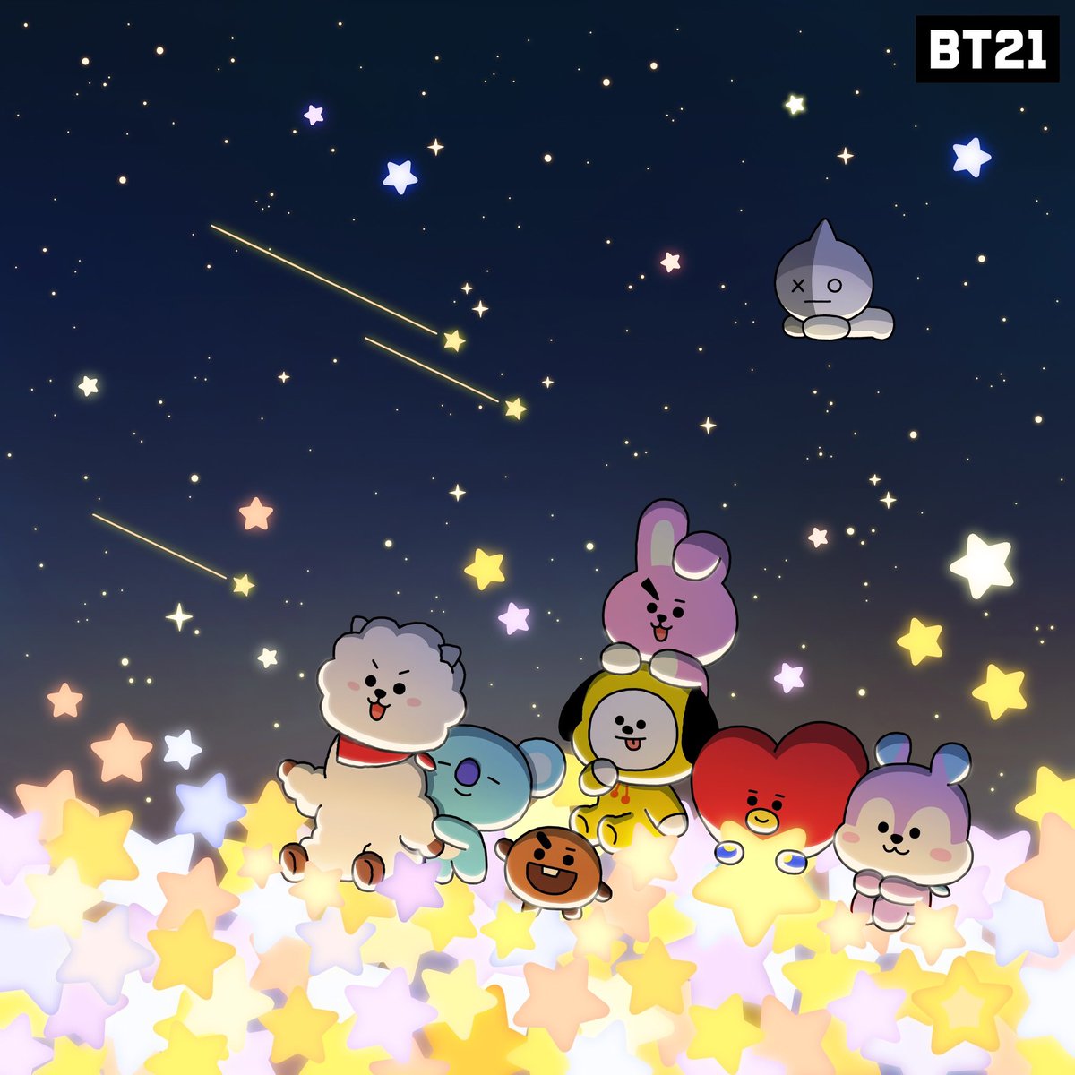 Together, like providence of the universe💫💜 #BT21 #UNIVERSTAR #galaxy #shootingstar #fall