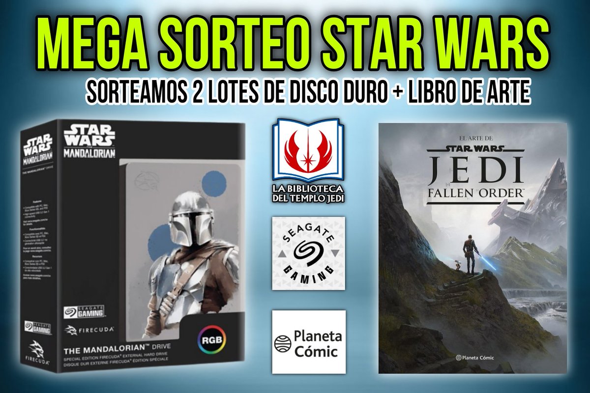 ⭐SORTEO STAR WARS⭐
<a href="/seagategaming/">Seagate Gaming</a>, <a href="/PlanetadComic/">Planeta Cómic</a> y <a href="/bibliotecaJedi/">La Biblioteca del Templo Jedi #StarWars</a> sorteamos 2 lotes Disco duro Seagate #StarWars #TheMandalorian + Libro de Arte. Síguenos, repostea y usa el hashtag #SeagateStarWars #SeagateXPlaneta. El 25 de septiembre conoceremos ganadores. Solo para España