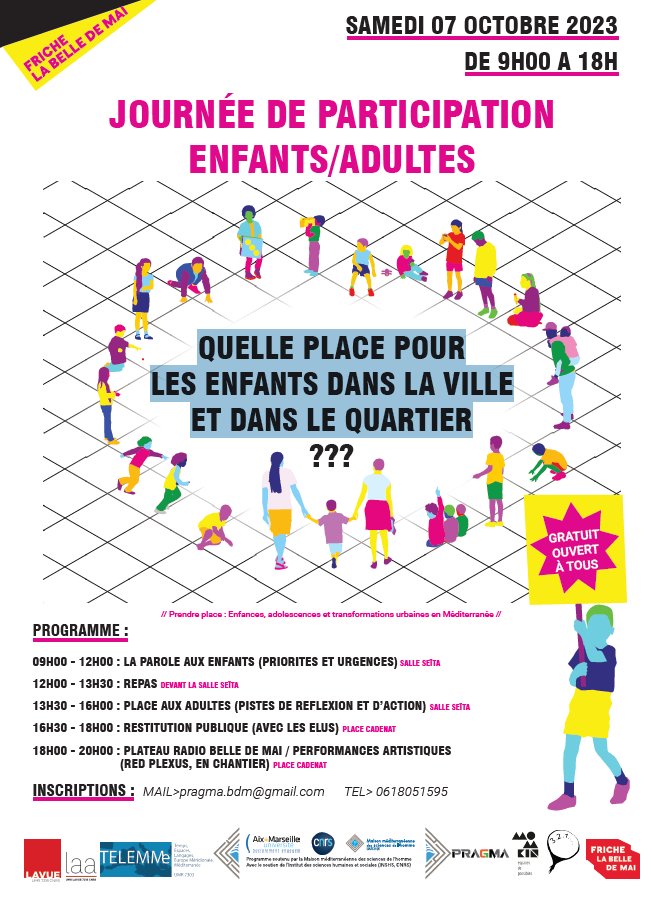 MMSH_UAR3125 AMU (@mmsh_uar3125) on Twitter photo Interdisciplinarité Culture scientifique I Journée grand public du progr. transv. "Prendre place" <a href="/MMSH_UAR3125/">MMSH_UAR3125 AMU</a> @univamu
Org.Asso #Pragma, labo #LAVUE <a href="/TELEMMe/">TELEMMe</a>, asso. #Momkin #321, soutien @INSHS_CNRS <a href="/CNRS_dr12/">CNRS Provence et Corse</a> @Friche_BDM #LAVUE
info: shorturl.at/yBIS7
#jeunesse Interdisciplinarité Culture scientifique I Journée grand public du progr. transv. "Prendre place" <a href="/MMSH_UAR3125/">MMSH_UAR3125 AMU</a> @univamu
Org.Asso #Pragma, labo #LAVUE <a href="/TELEMMe/">TELEMMe</a>, asso. #Momkin #321, soutien @INSHS_CNRS <a href="/CNRS_dr12/">CNRS Provence et Corse</a> @Friche_BDM #LAVUE
info: shorturl.at/yBIS7
#jeunesse