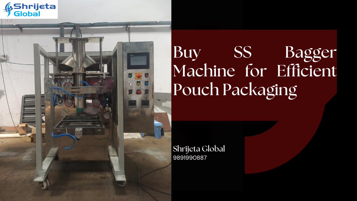 shrijeta's tweet image. This is Collar Type Bagger for making pillow pouches. It has SS body with SS Panel with 5 inches HMI Panel. Please contact us to buy SS Bagger Machine at The Best Price. #packagingmachine #baggingmachine #pouchpackingmachine