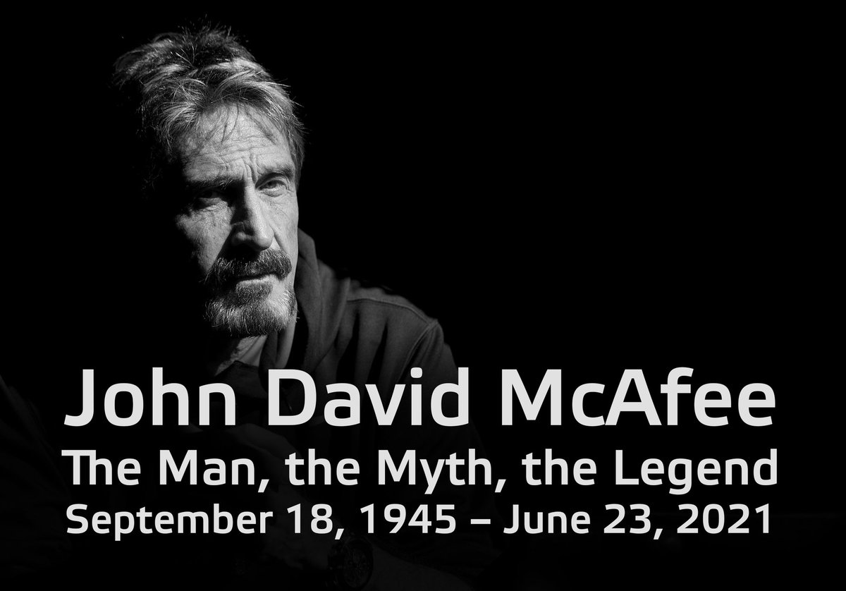 officialmcafee's tweet image. Today we celebrate what should have been the 78th birthday of John David McAfee.

Today the world is a little quieter, color is less brighter since John's life was snuffed out on a dirty prison floor in Spain.

Thank you John. Your memory and sacrifice lives on in the living.