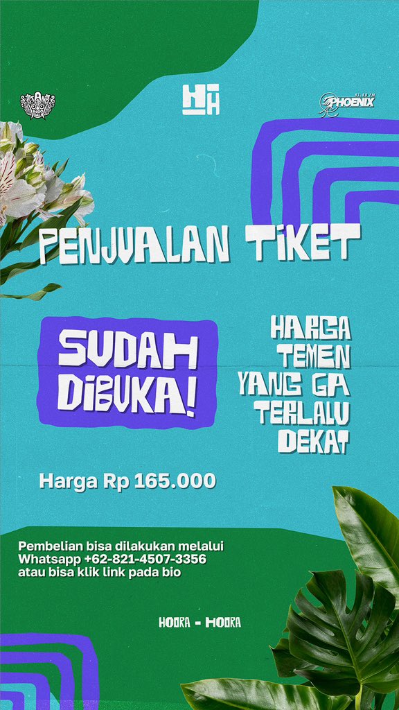 TIKET PHASE 2 
“HARGA TEMEN YANG GA TERLALU DEKAT”

Link Pembelian tiketnya 

wa.me/+6282145073356
