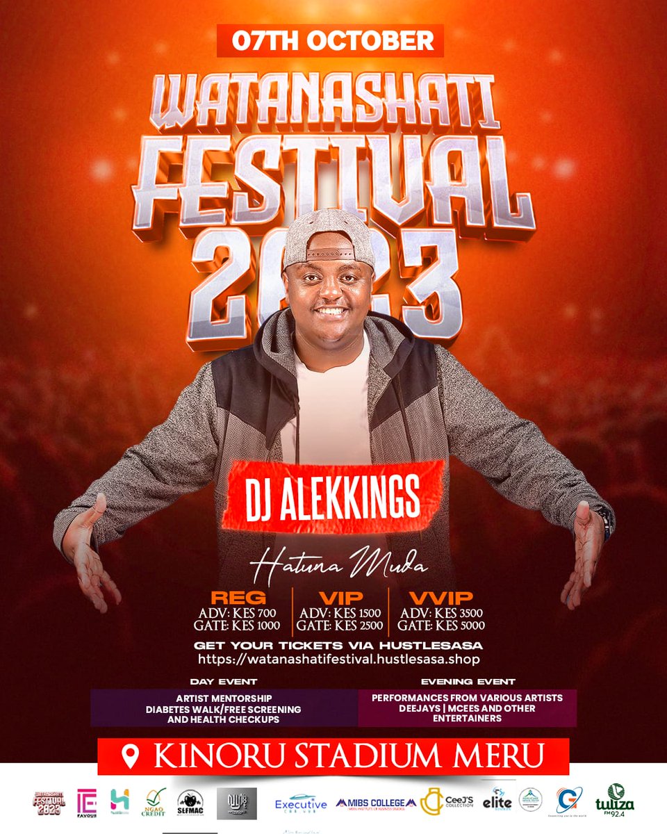 DjKemgal's tweet photo. On the ones and twos pale @Watanashatifest MERU #dj_alekings will be doing his thing. Tickets https://t.co/8ZkpEEFlhe

#WatanashatiFestival
#iOS17
Iphone
Shaffie Weru
Moses kuria
WhatsApp
Congo Brazzaville
President Zelenskyy
Emmanuel wanyonyi
Safaricom
Check DM
Rama
Babu https://t.co/278dy9Uhar