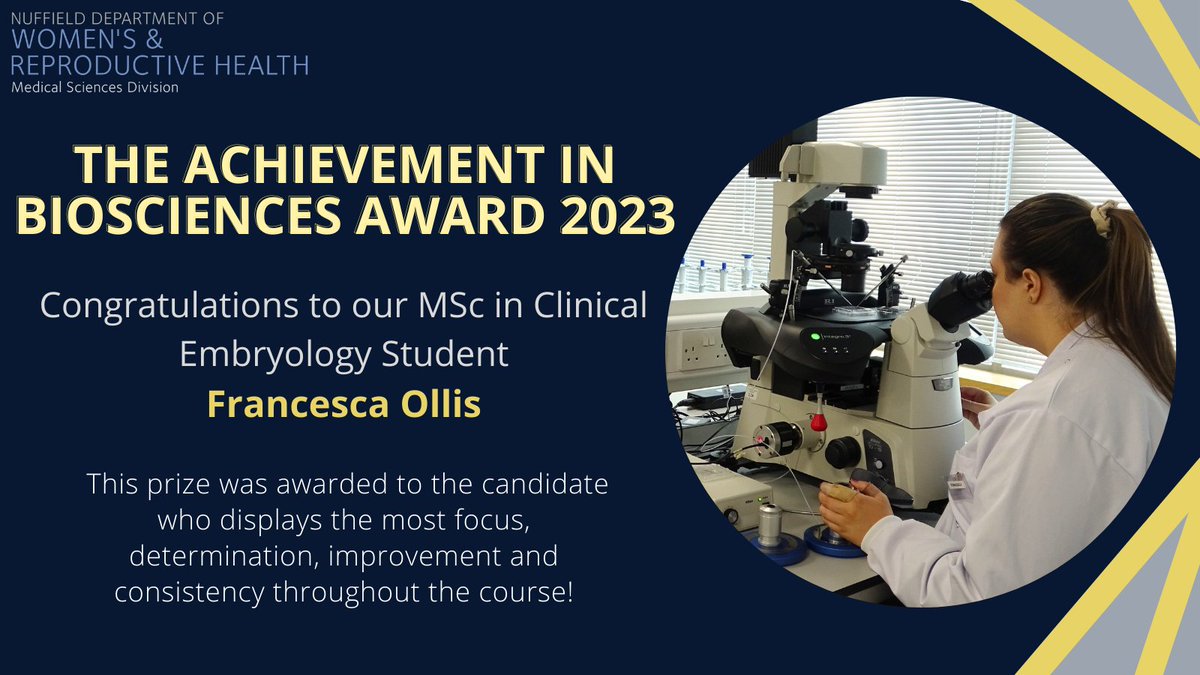 MSc in Clinical Embryology, University of Oxford tweet media