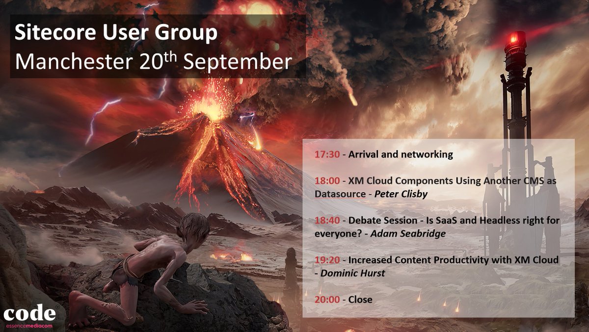 Just a reminder that we have an #Sitecore user group this week at <a href="/computerlovers/">Code, Formerly Code Computerlove</a> in Manchester on Wednesday. There are still spaces if you'd like to see some great talks and enjoy some 🍕&amp;🍻. Signup here: scug.co.uk/events/2023-09… 
#sitecorecommunity #sug #suguk #manchestertech