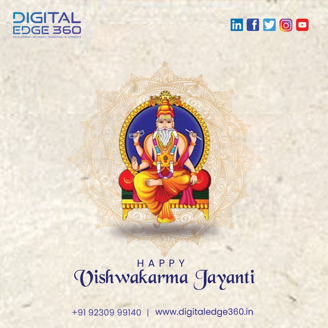 Join us in honoring the divine architect and creator, Lord Vishwakarma, on this auspicious day! 

#VishwakarmaPuja #Craftsmanship #Innovation #Blessings #Prosperity #LordVishwakarma #FestivalOfCreation #ArtisansOfIndia #Celebration #PujaVibes #digitaledge360