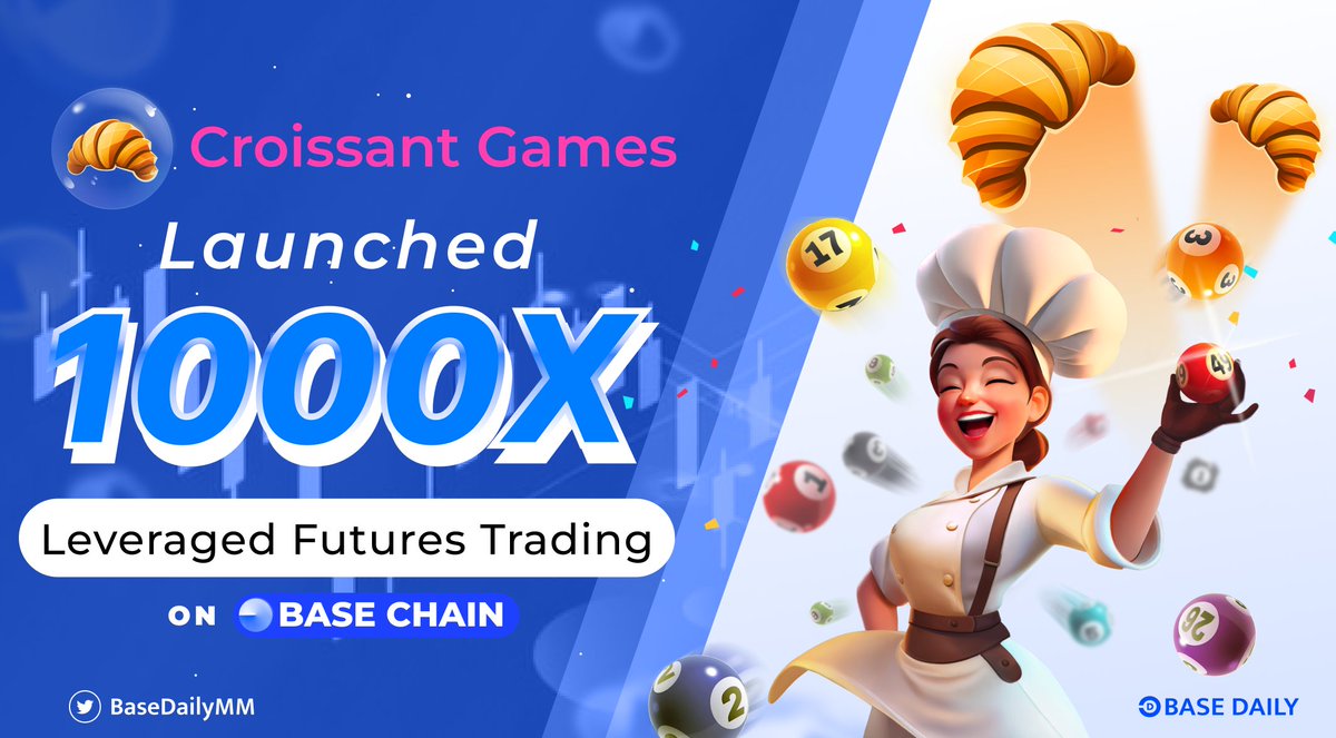 JuliaFurquim's tweet photo. 🚀 The Launch of 1000x Leveraged Platform by the Premium Crypto Casino on Base Chain has garnered over $400 million USD so far!

👉 Bet up or down &amp; gain juicy profits: https://t.co/p6uKLEOe5u

Follow them @GamesCroissant

#BaseDaily #BuildOnBase https://t.co/VyKf3QZUEi