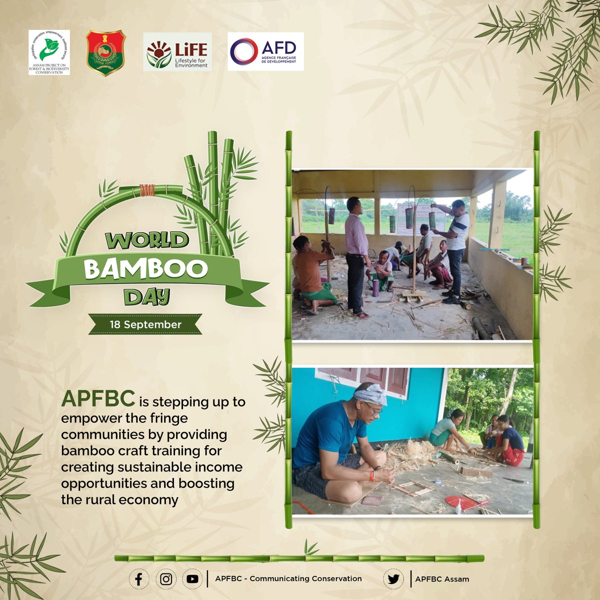 Happy World Bamboo Day! @ApfbcA is committed towards harnessing the potential of bamboo, empowering communities to create innovative eco-friendly products, marketed through Banashristi for a sustainable tomorrow. #WorldBambooDay #Sustainability #GreenLiving #VocalforLocal